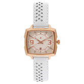 Fastrack, Women's  Watch Analog, Rose Gold Dial White Leather Band, 6167WL01